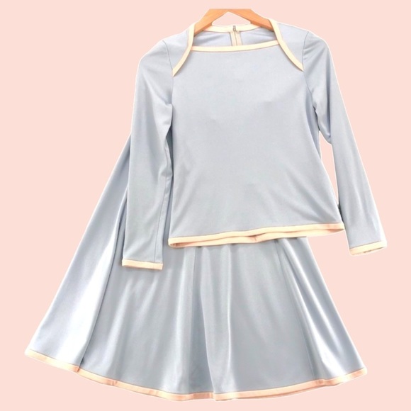 Vintage Dresses & Skirts - 𝅺VINTAGE Mod Cirette California skirt SET sz XS/S prep 50s skater skater 1970